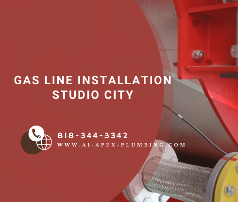 Flexible gas line installation in Studio City